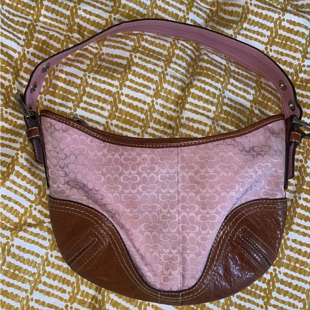 Pink Coach Baguette shoulder bag
